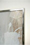 Modern Beige Glass Table with Orange and Black Dynamic Accents - Silver Metal Framed Table for Home, Business, and School - 4