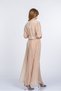 Women's Summer Beige Lavinya Crinkled Waist Elastic Long Stylish Casual Comfortable Dress 50398 - 4