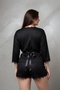 3-Piece Black Lace Nightwear Pajama Set - 3