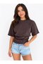 Women's Crew Neck Fitted Waist Wide Sleeve Combed Cotton Blouse 26029