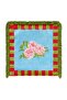 Pink Rose Motif Plaid Border Fringed Throw Pillow Cover - Khaki Tassel Retro Pillowcase - 7