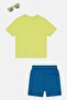 Toddlers Boy 3 Pcs Graphic Print T-Shirt And Shorts With Sunglasses, Multicolor - 2