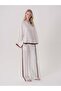 Contrast Tape Detailed Linen Blouse