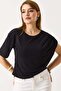 Women's sandy cape half sleeve blouse black - 3