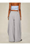Women's Gray High-Waisted Double-Breasted Detailed Wide-Leg Trousers – Stylish & Comfortable Oversized Pants - 4