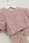 My Little One's Embossed Rose Bow Pleated Tutu Skirt Summer 2-Piece Girls' Set - Powder - 6