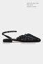 Tracy Black Lace Detail Women's Ballerina Sandals with Back Strap and Buckle - 2