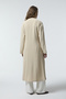 Double-Breasted Collar Belted Brooch Detailed Beige Giy Çık 0373 - 5