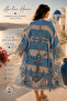 Jacquard Woven Sailor Patterned 100% Cotton Muslin Kimono Oversize Beach Kaftan Yacht Style Women's Bathrobe - 3