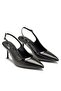 Women's Open Back Line Patterned Buckle Pointed Toe Thin Heeled Evening Dress Shoes 17330