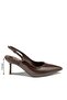 Women's Open Back Line Patterned Buckle Pointed Toe Thin Heeled Evening Dress Shoes 17330 - 2