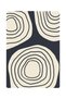 Sdt Modern Abstract Ring Patterned Black Ecru Minimalist Woven Base Decorative Carpet Sdt1342 - 3