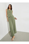 Olive Sleeveless Waistcoat and Wide Leg Pants Co-Ords - 2