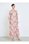 Floral Print Tie-Up Neck Jalabiya - 3