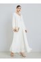 White Foil Print Long Sleeves Jalabiya