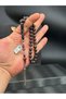 Premium Diamond Signed Ceshn-I Erzurum Oltu Stone Prayer Beads Special Design 925K Silver with Tassels - 2