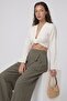 High Waist Wide Leg Pants with Velcro Closure - 4