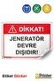Attention! Generator Out of Service Isg Warning Sign Sticker 50X70 cm