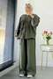 Women's Drawstring Detailed Trousers Set M61879 - Khaki - 4