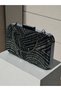 Black Platinum Stone Women's Evening Dress Bag with Black Handle Detail for Wedding Engagement Graduation - 4