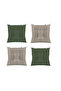 Khaki Beige 4-Piece Combination Pofidik Square Chair Cushion 40 x 40 cm