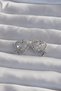 Brass Silver Color Bowknot Detail Pearl Zircon Stone Heart Earrings 5886 - Eterna8646-7491