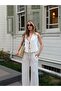 White Selva 100% Cotton Vest and Pants Set - 8486 - 4