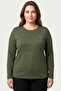 Women's Green Stone Detailed Long Sleeve Combed Cotton Blouse