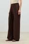 Brown Double Pleated Side Zipper Women's Trousers - 4