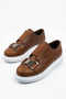 Zrcx297 Premium Men's Elastic Orthopedic Sneaker Tan White