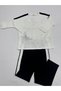 Plus Size Crew Neck Butterfly Motif Capri Sleeve Elastic Waist Tube Leg Women's Top and Bottom Set - 7