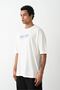 Men's Short Sleeve Summer T-Shirt Crew Neck Printed Oversize T-Shirt - White - 2