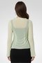 Women Tie Neck Long Sleeve Blouse, Mint Green - 4