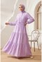 Beli Lace-Up Polka Dot Layered Dress 0283-06 Lilac - 3