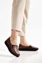 Large Size Genuine Leather Women's Casual Shoes Tan Laser Printed Atom Model - 5