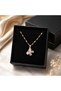 Elegant Women's Steel Necklace with Gold Color Butterfly Figure and Stones - Elegant Steel Necklace That Does Not Tarnish