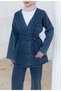 Denim Belted Oversize Trousers Jeans Set - 5