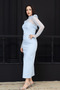 Strapless Dress with Lace Bolero Detail - Baby Blue - 6