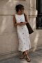 Ethnic Patterned Ayrobin Fabric Slit Midi Dress – Flowy Comfortable Cut Summer Dress My3535 - 4