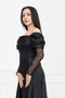 Underwire Long Satin Evening Dress - Black - 3