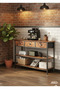 طاولة ركن القهوة بتصميم خشبي ، طاولة جانبية لغرفة المعيشة تأتي بثلاثة أرفف وثلاثة أدراج . - 2