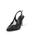 Blair Black Color Mesh Women's Heeled Shoes - 6