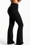Black Soft Modal Folded Waist Flare Fit Pants - 4