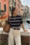 Women's Striped Crew Neck Oversize T-Shirt