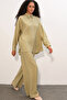 Women's Textured Shirt and Trousers Two-Piece Set 6710 - Çağla - 3