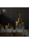 Ameco 4-Piece Ribbed Clear Glass & Gold Bathroom Accessory Set - 3