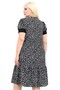 Square Neck Watermelon Sleeve Etegi Ruffle Bow Detail Floral Plus Size Dress - 8