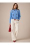 Women's Long Sleeve Cherry Detailed Lace-Up Shirt - 7