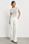 Women's openwork loose mercerized premium knit blouse - summer chic lightweight sleeveless top - 3