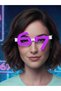 Cyberpunk 67 Number Design Glasses - Futuristic Entertainment, Party, Cosplay, and Concert Glasses Lilac - White - 2